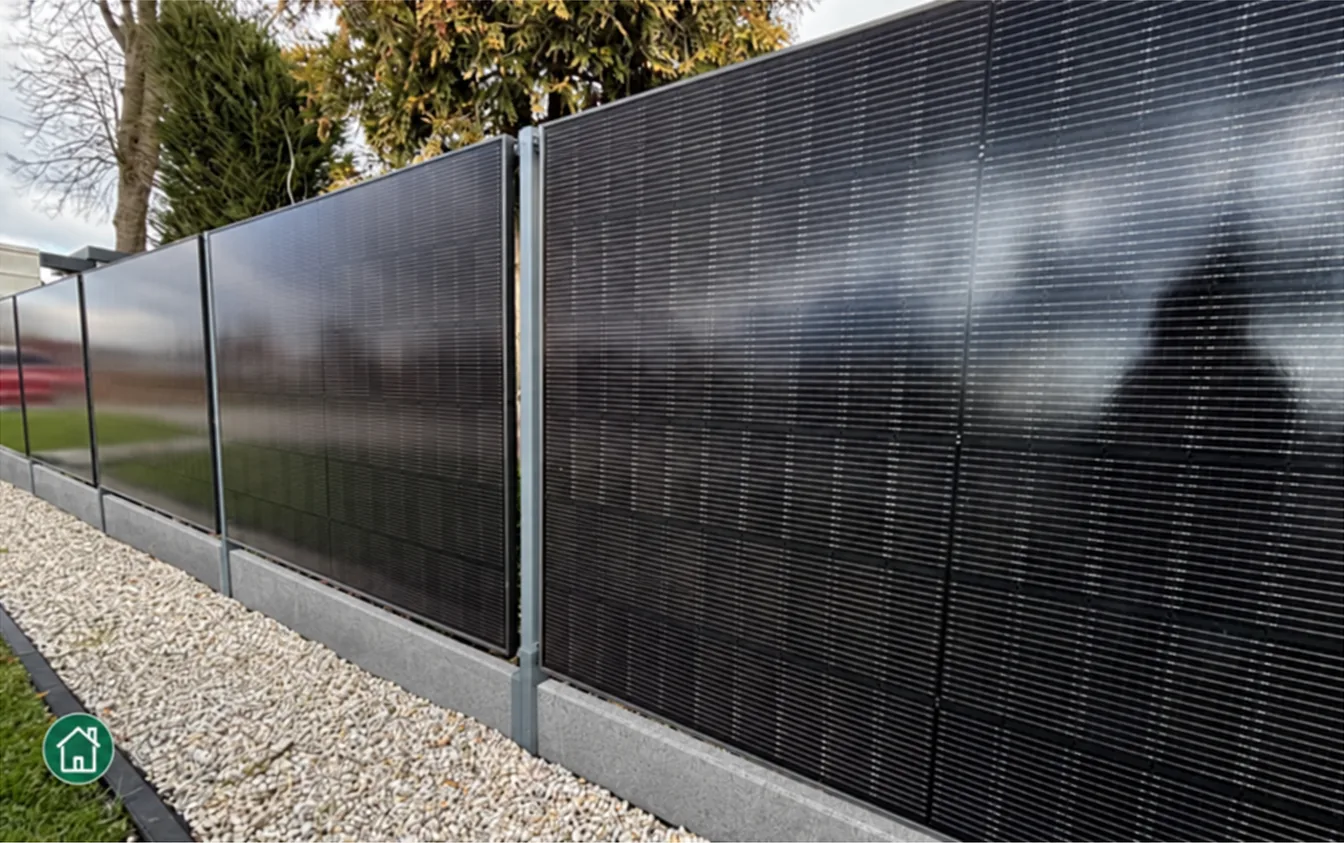 Realisierter Photovoltaikzaun von Solarne Ogrodzenia